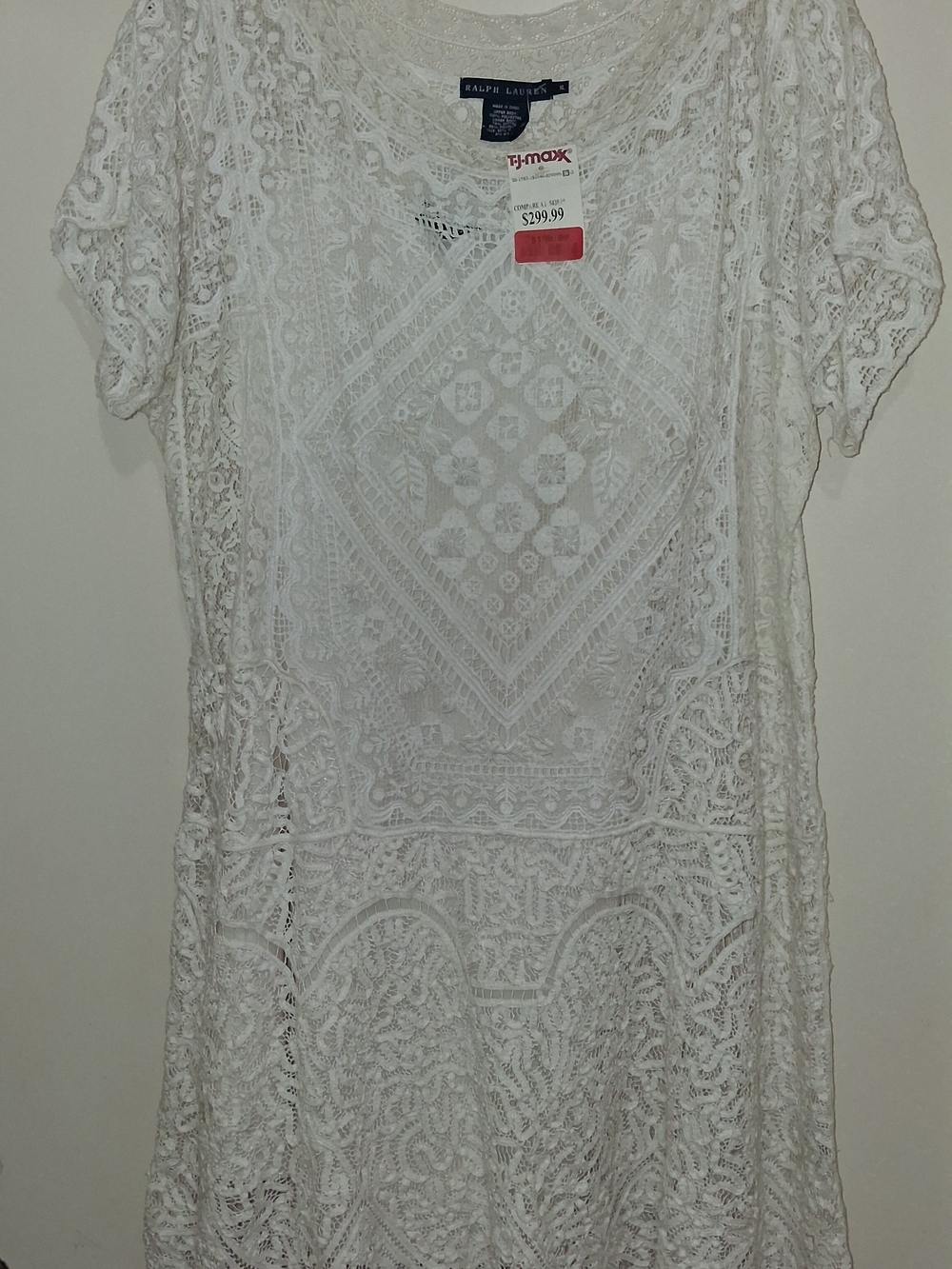 Ralph Lauren White Lace Tunic Top